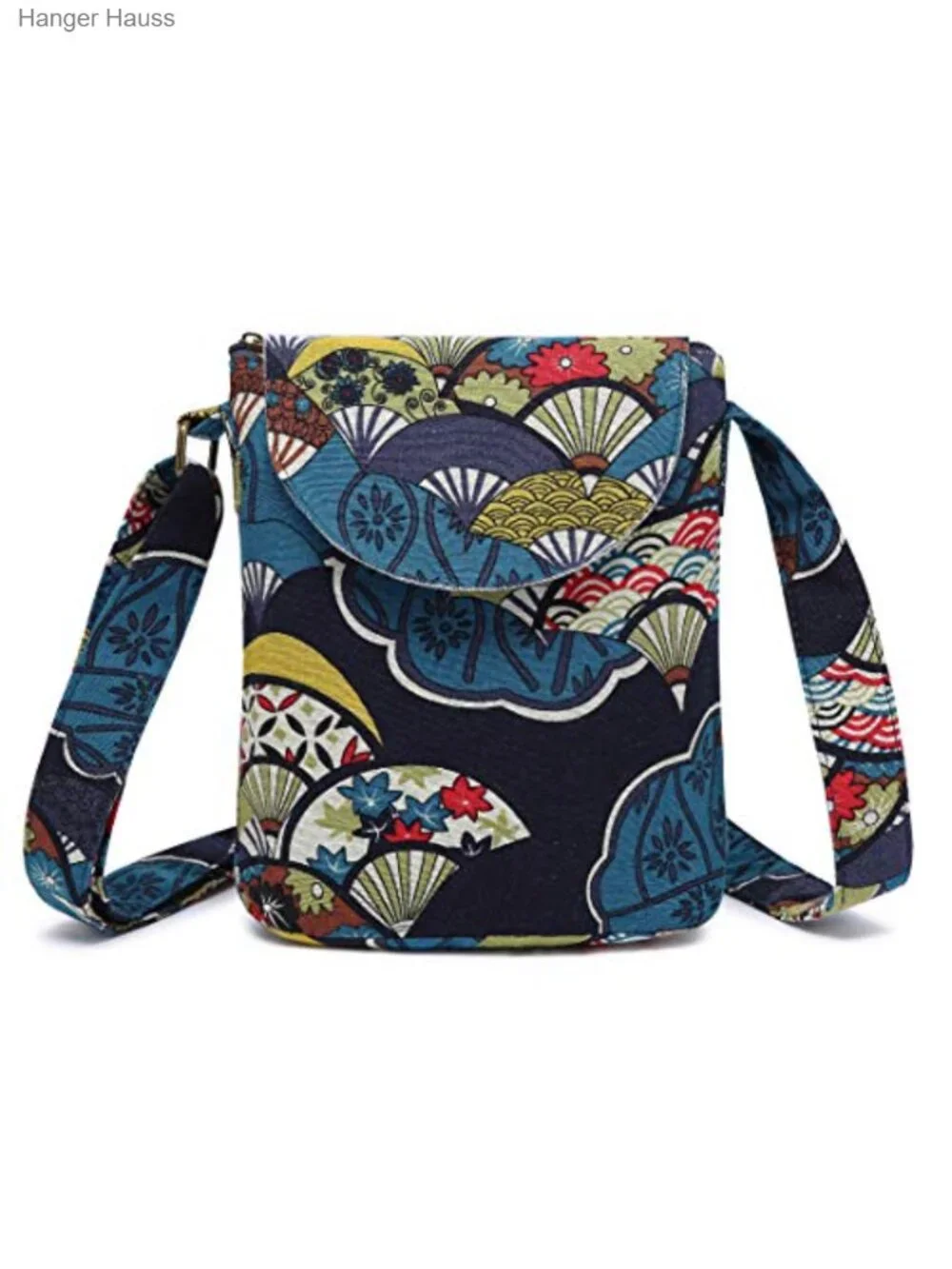 Retro Small Canvas Shoulder Bag Boho Crossbody Handbag with Double Zipper
